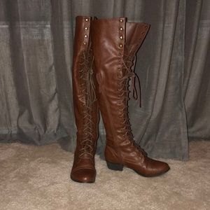 OTK brown lace up boots
